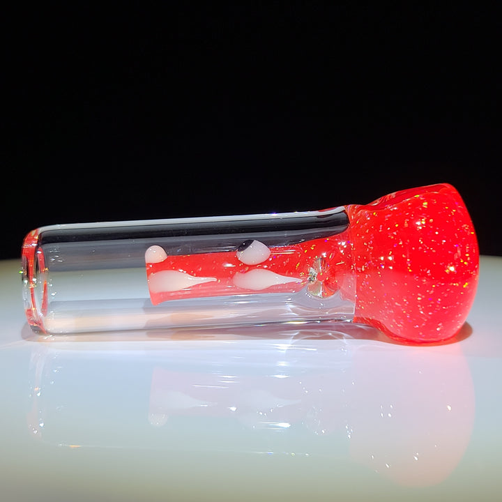 Red Mini Crushed Opal Dragon Glass Pipe Gus Glass   