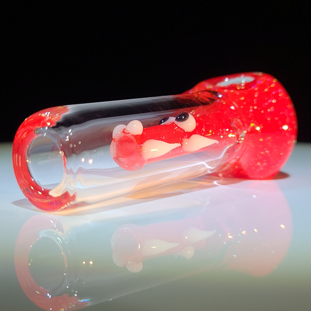 Red Mini Crushed Opal Dragon Glass Pipe Gus Glass   