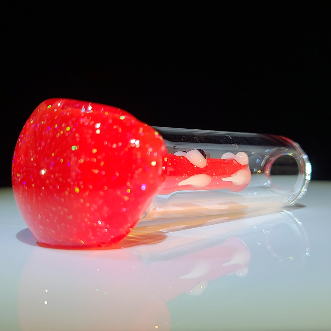 Red Mini Crushed Opal Dragon Glass Pipe Gus Glass   