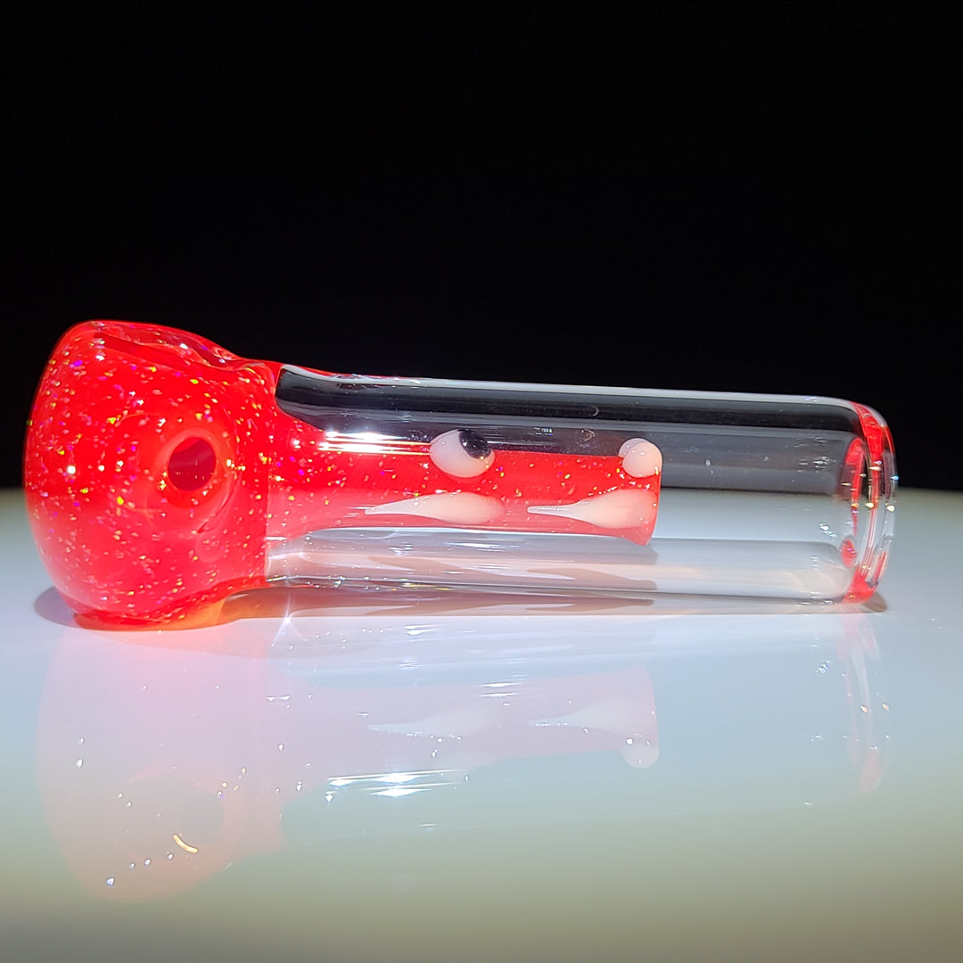 Red Mini Crushed Opal Dragon Glass Pipe Gus Glass   