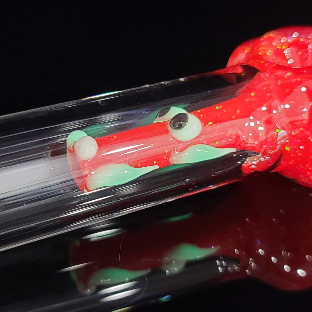 Red Mini Crushed Opal Dragon Glass Pipe Gus Glass   