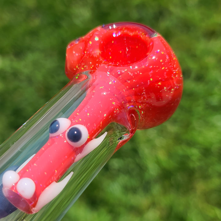 Red Mini Crushed Opal Dragon Glass Pipe Gus Glass   