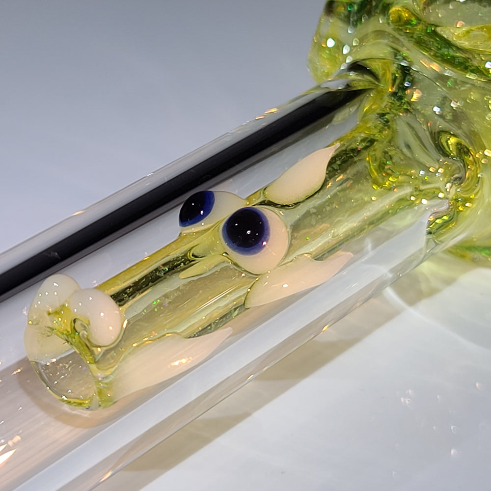UV Crushed Opal Dragon Glass Pipe Gus Glass   