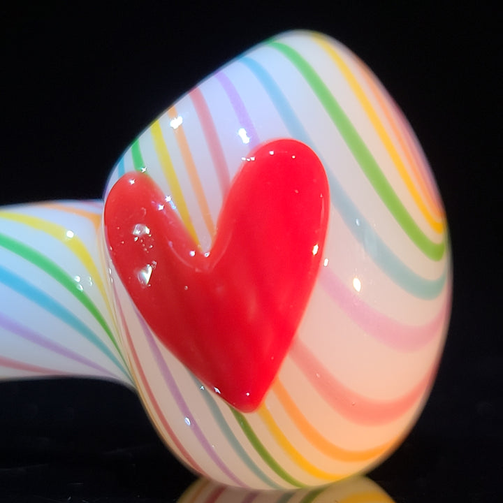 Happy Fruit Stripe Heart Spoon Glass Pipe Glass Happy   