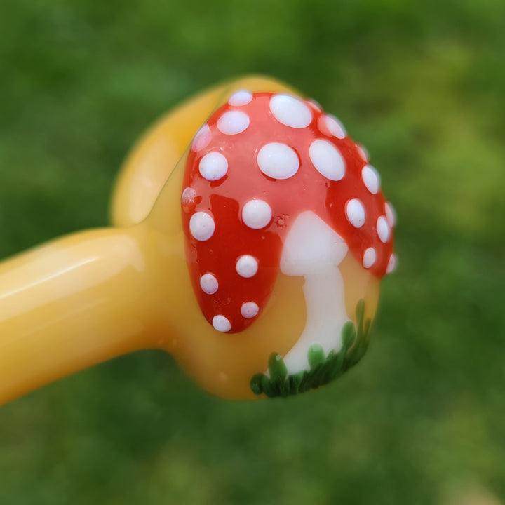 Happy Mushroom Spoon Glass Pipe Glass Happy   