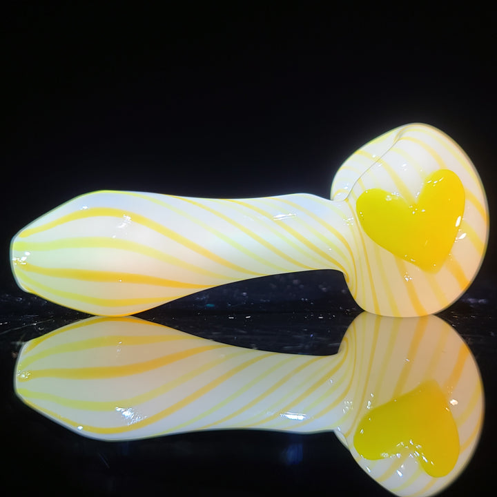 Happy Fruit Stripe Heart Spoon Glass Pipe Glass Happy   