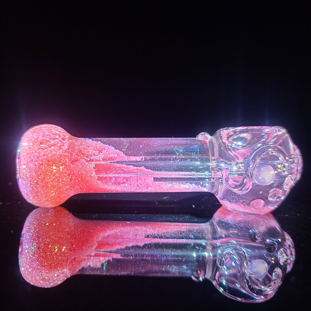 Aqua Cosmic Sparkle Pipe in Cotton Candy Glass Pipe HiTide Glassworks   