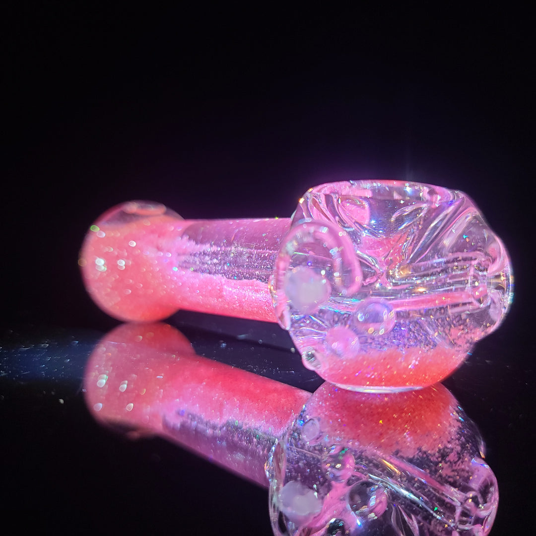 Aqua Cosmic Sparkle Pipe in Cotton Candy Glass Pipe HiTide Glassworks   