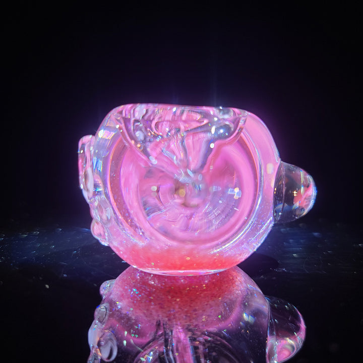 Aqua Cosmic Sparkle Pipe in Cotton Candy Glass Pipe HiTide Glassworks   