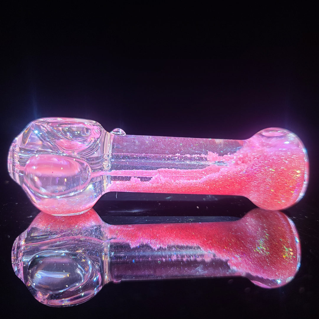 Aqua Cosmic Sparkle Pipe in Cotton Candy Glass Pipe HiTide Glassworks   