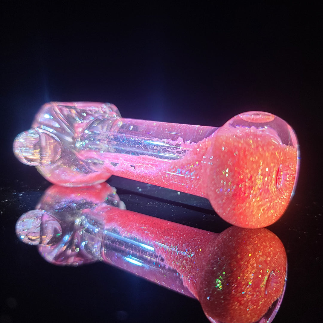 Aqua Cosmic Sparkle Pipe in Cotton Candy Glass Pipe HiTide Glassworks   