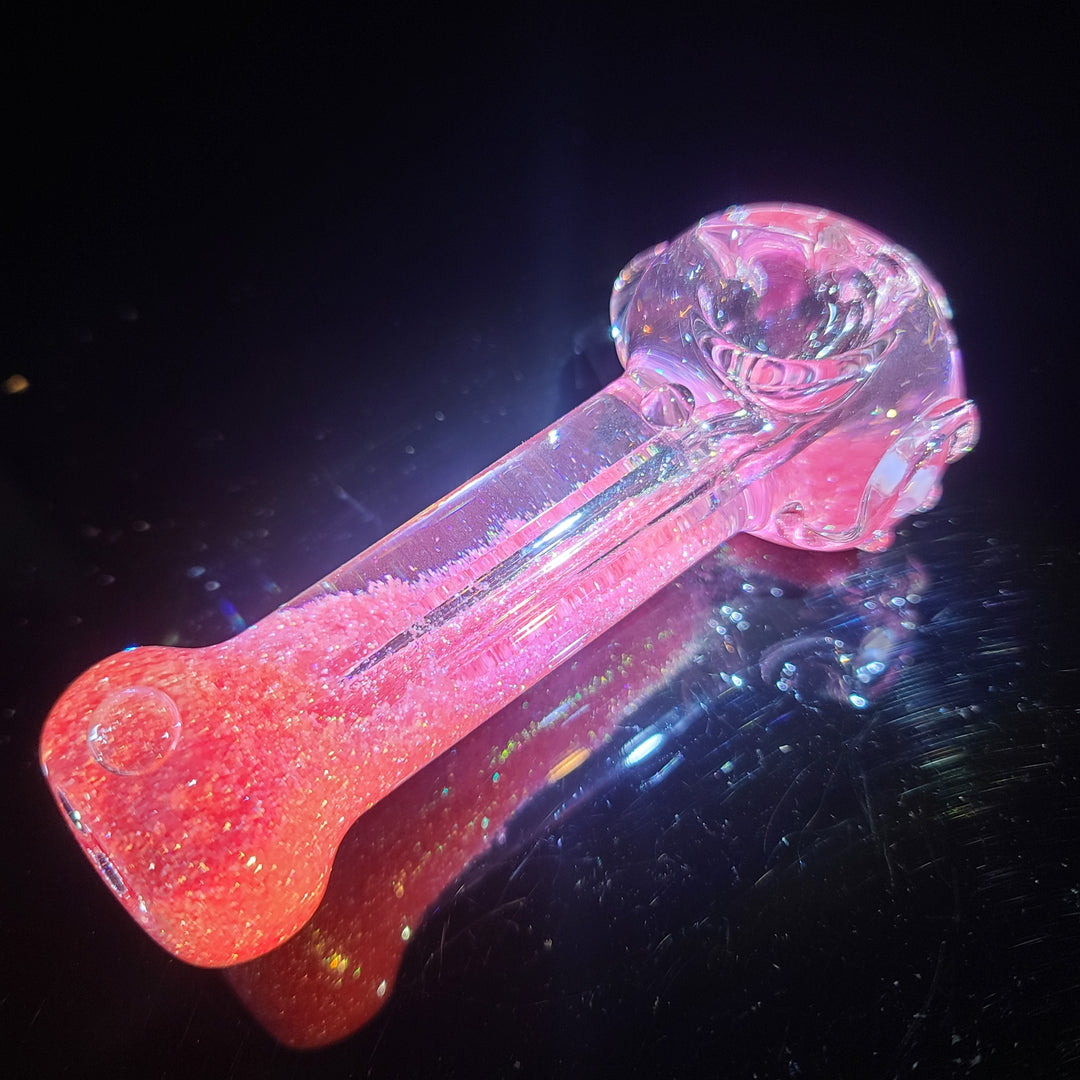 Aqua Cosmic Sparkle Pipe in Cotton Candy Glass Pipe HiTide Glassworks   