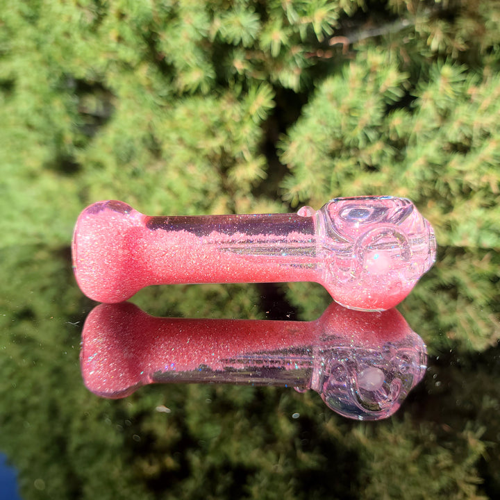 Aqua Cosmic Sparkle Pipe in Cotton Candy Glass Pipe HiTide Glassworks   