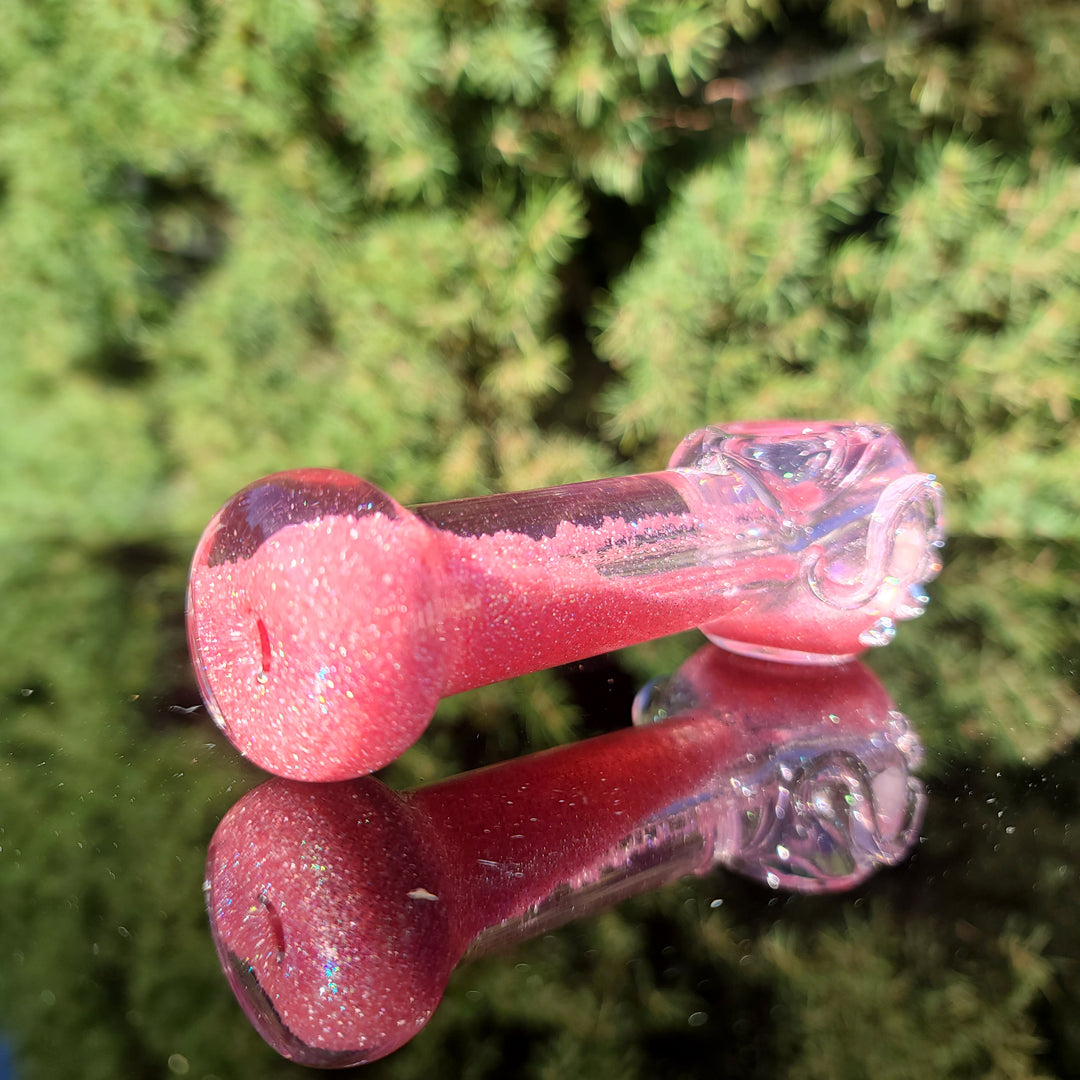 Aqua Cosmic Sparkle Pipe in Cotton Candy Glass Pipe HiTide Glassworks   