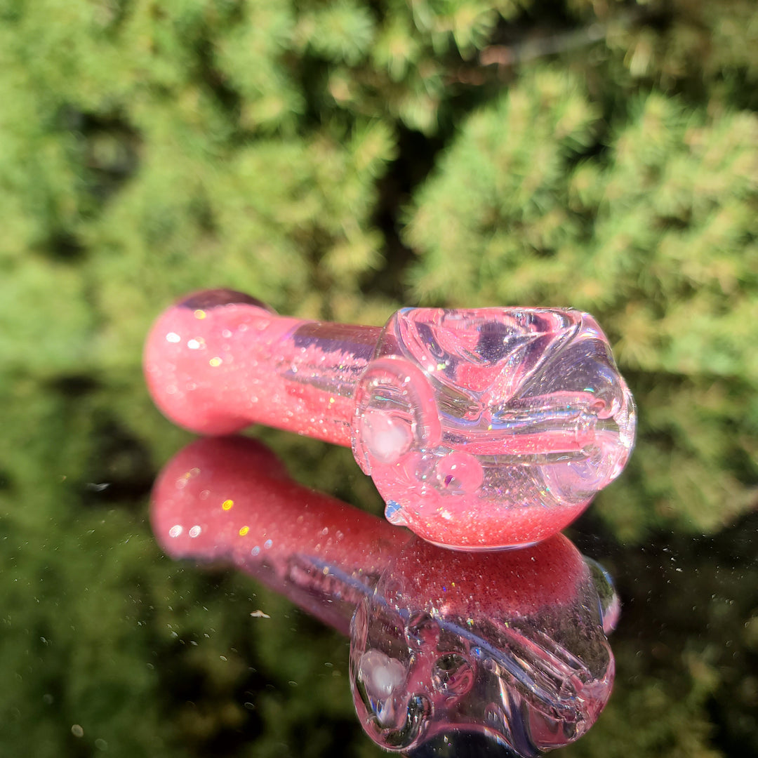 Aqua Cosmic Sparkle Pipe in Cotton Candy Glass Pipe HiTide Glassworks   