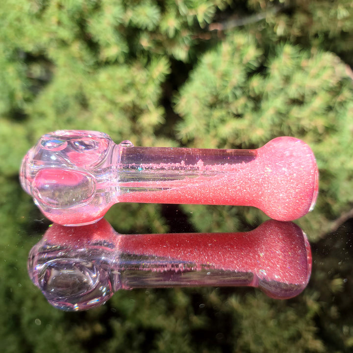 Aqua Cosmic Sparkle Pipe in Cotton Candy Glass Pipe HiTide Glassworks   