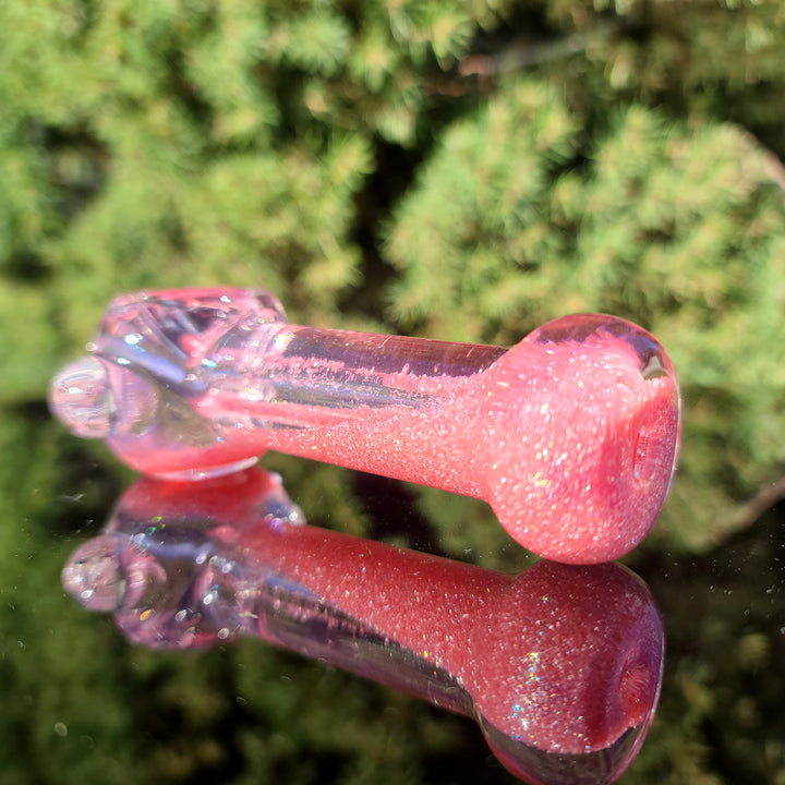 Aqua Cosmic Sparkle Pipe in Cotton Candy Glass Pipe HiTide Glassworks   