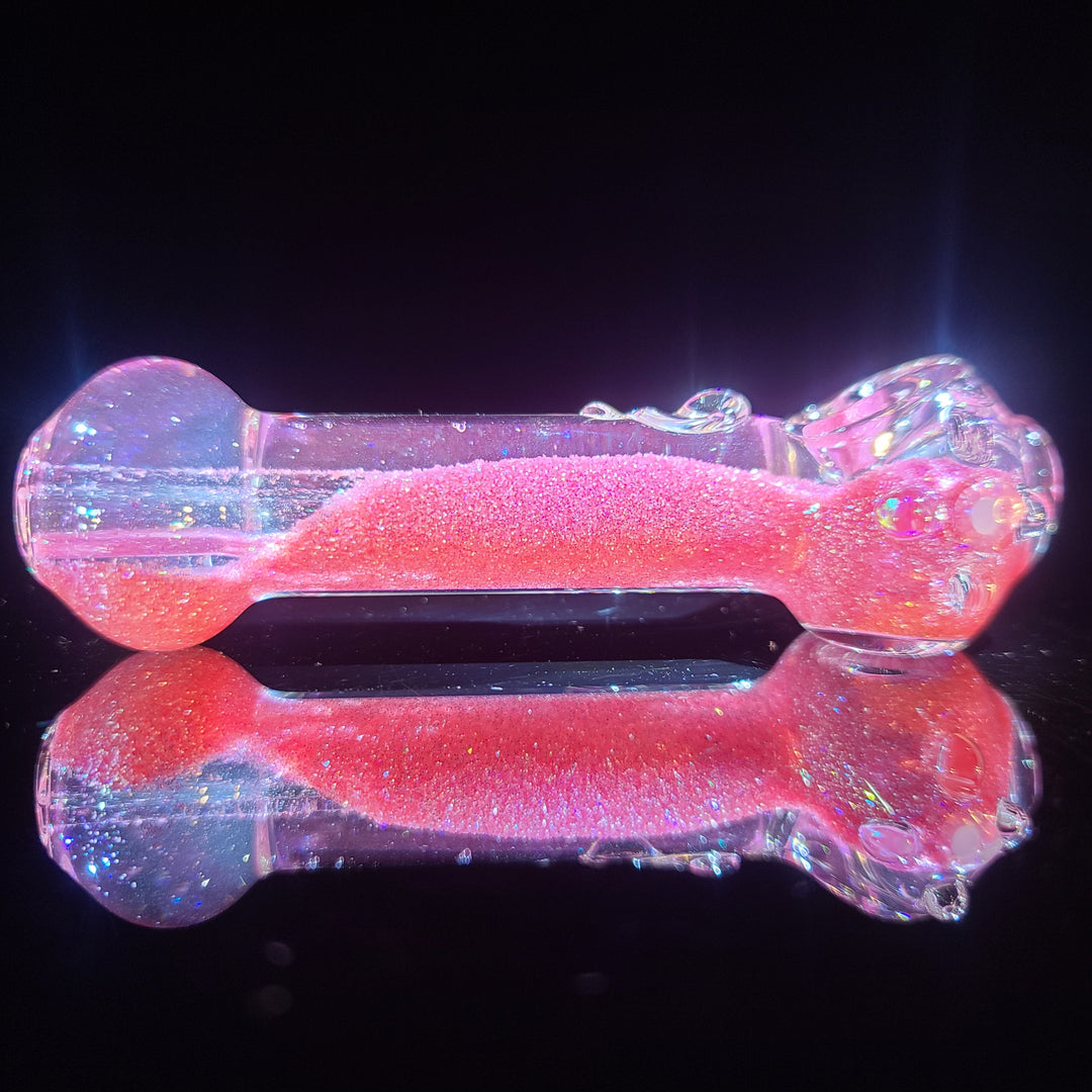 Aqua Cosmic Sparkle Pipe in Cotton Candy Glass Pipe HiTide Glassworks   