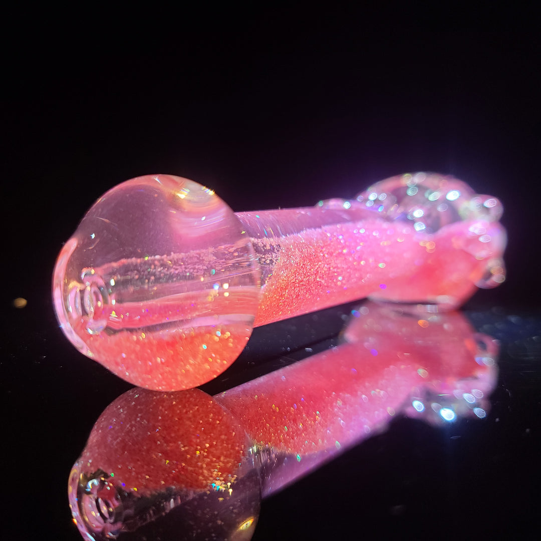 Aqua Cosmic Sparkle Pipe in Cotton Candy Glass Pipe HiTide Glassworks   