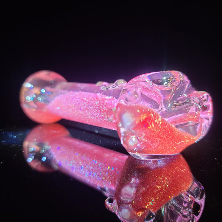 Aqua Cosmic Sparkle Pipe in Cotton Candy Glass Pipe HiTide Glassworks   