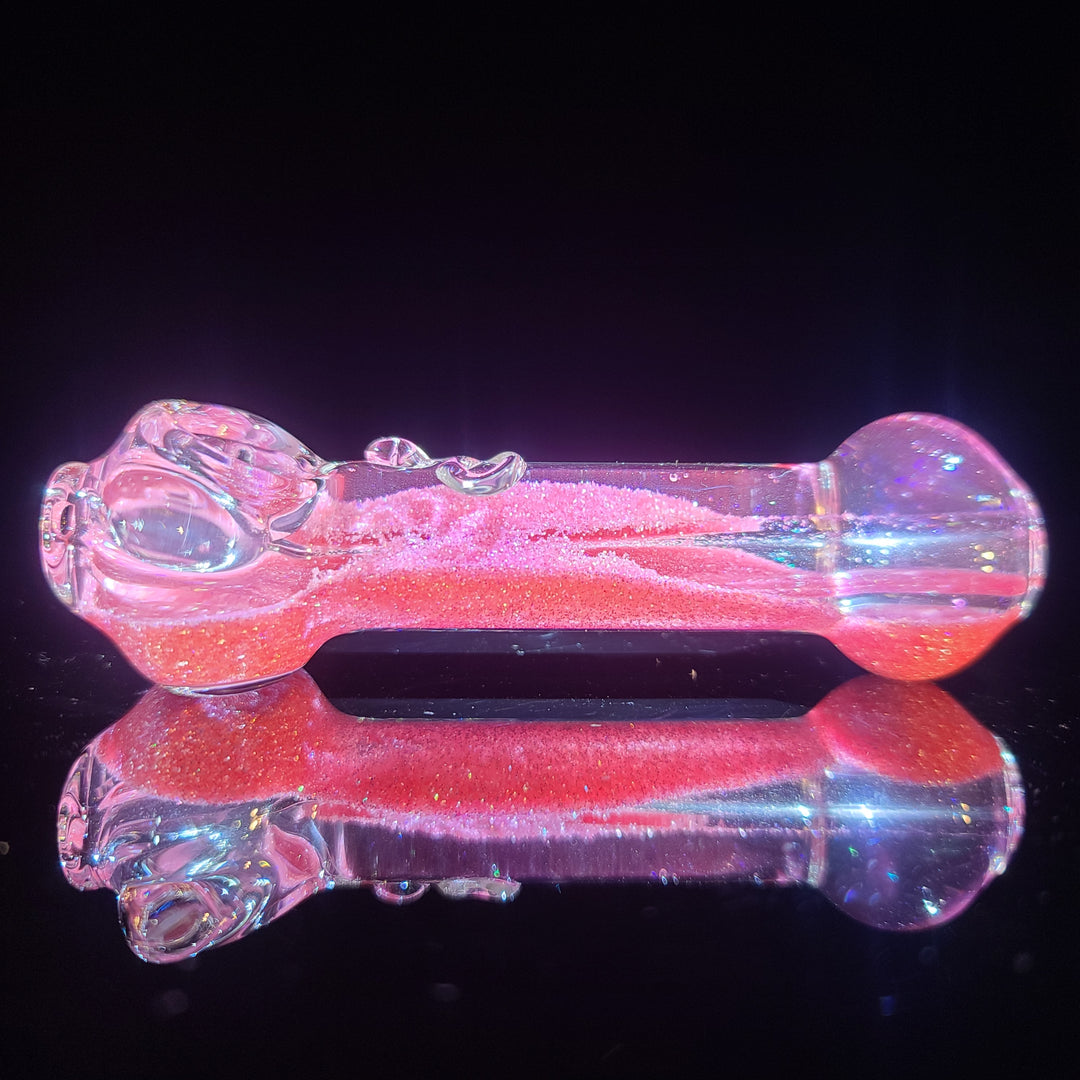 Aqua Cosmic Sparkle Pipe in Cotton Candy Glass Pipe HiTide Glassworks   