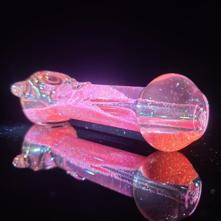 Aqua Cosmic Sparkle Pipe in Cotton Candy Glass Pipe HiTide Glassworks   