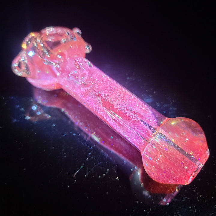 Aqua Cosmic Sparkle Pipe in Cotton Candy Glass Pipe HiTide Glassworks   