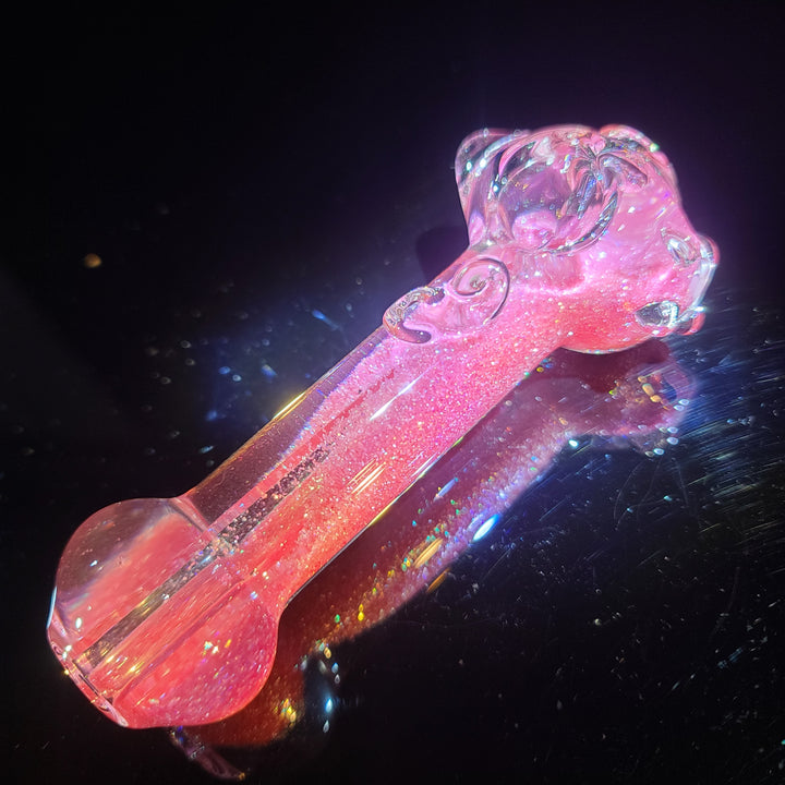 Aqua Cosmic Sparkle Pipe in Cotton Candy Glass Pipe HiTide Glassworks   