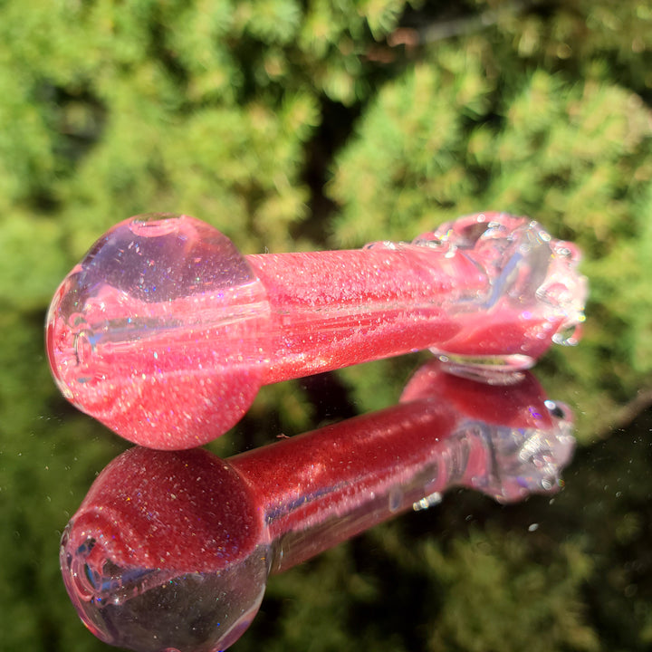 Aqua Cosmic Sparkle Pipe in Cotton Candy Glass Pipe HiTide Glassworks   