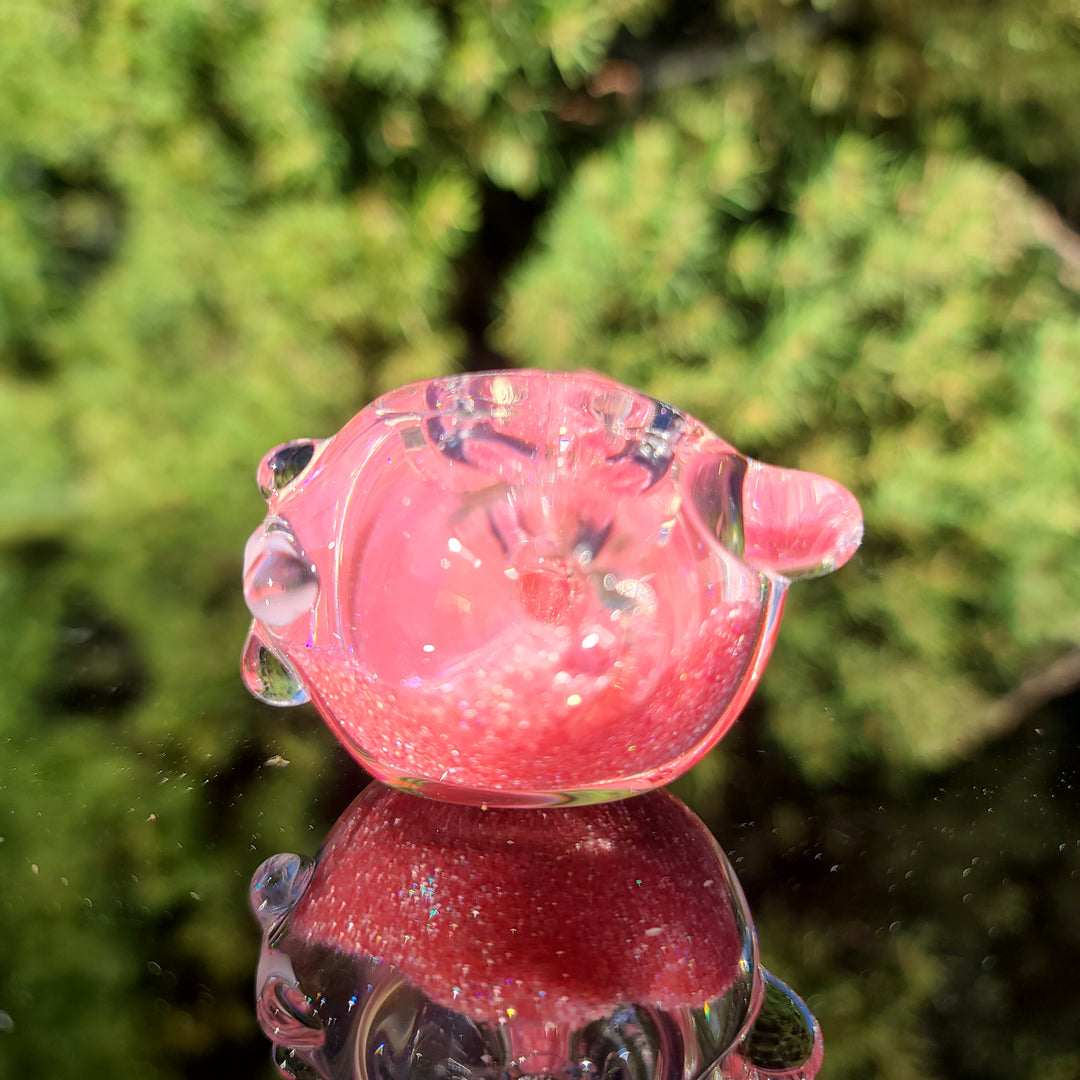 Aqua Cosmic Sparkle Pipe in Cotton Candy Glass Pipe HiTide Glassworks   