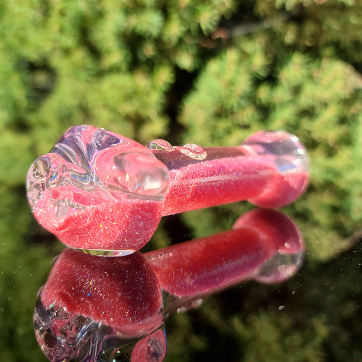 Aqua Cosmic Sparkle Pipe in Cotton Candy Glass Pipe HiTide Glassworks   