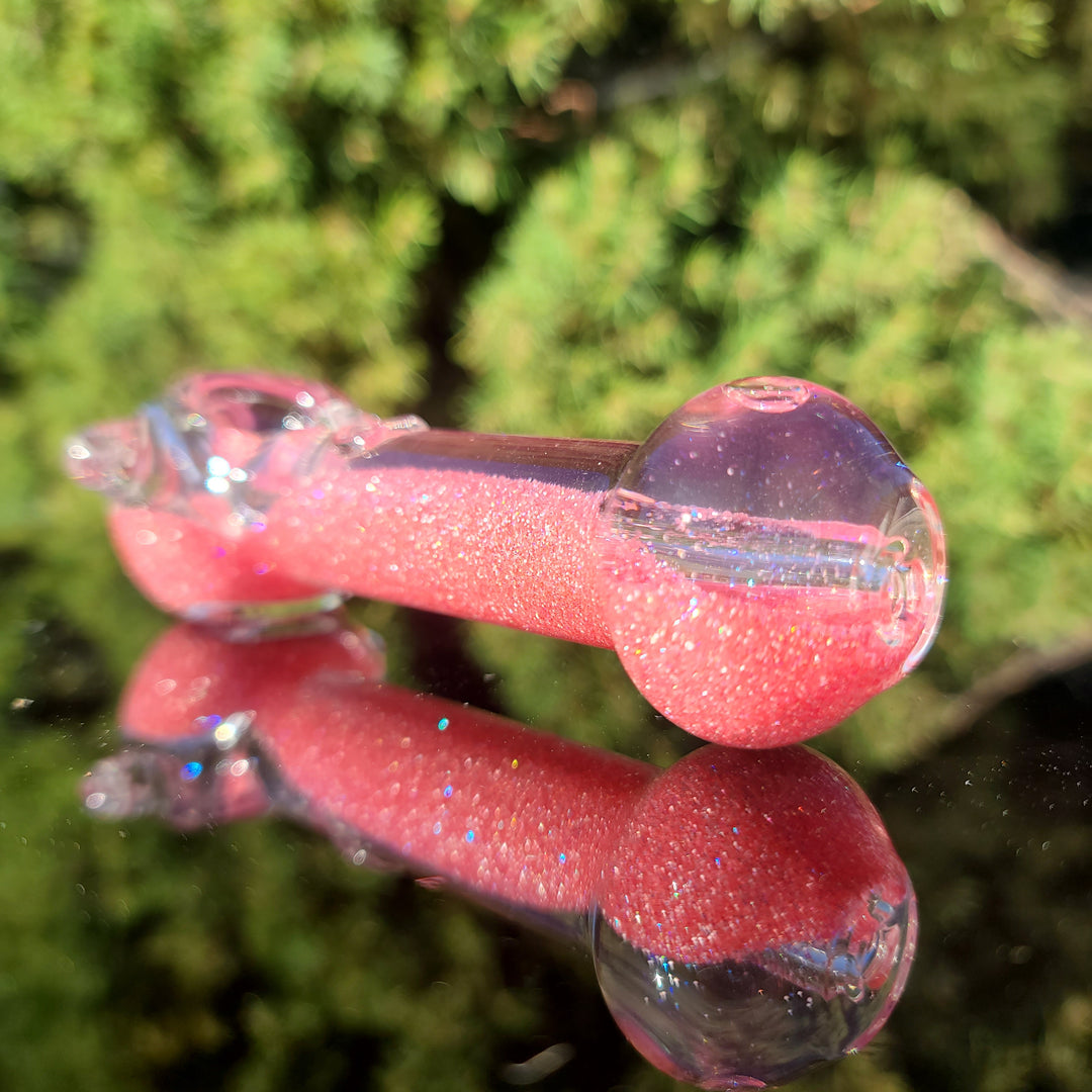 Aqua Cosmic Sparkle Pipe in Cotton Candy Glass Pipe HiTide Glassworks   