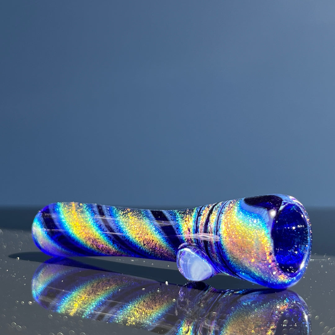 Lapis Lazuli Dichro Chillum Glass Pipe Jellyfish Glass