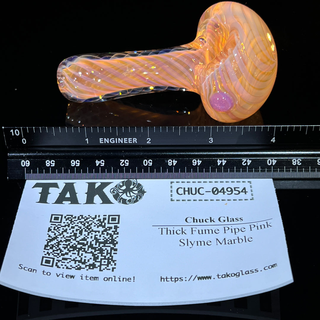 Thick Fume Pipe Pink Slyme Marble Glass Pipe Chuck Glass   