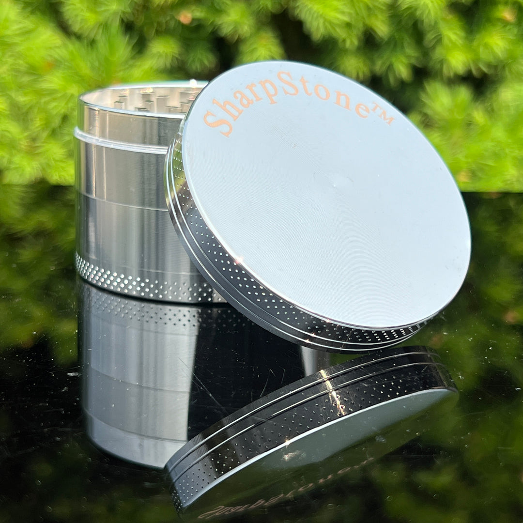 SharpStone® Hard Top 4 Piece Herb Grinder Accessory TG Large (2.5") Chrome 