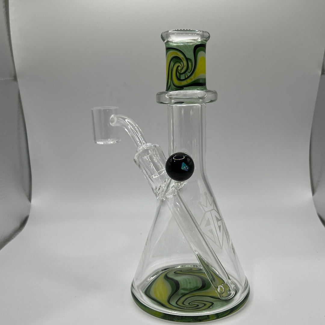 Augy 7" Linework Mini Rig Glass Pipe Augy Glass   