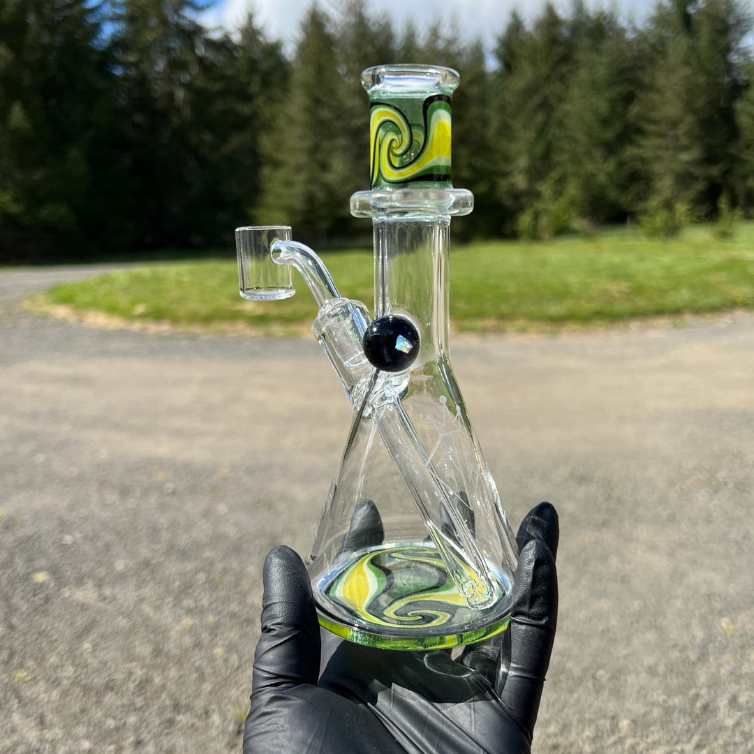 Augy 7" Linework Mini Rig Glass Pipe Augy Glass   