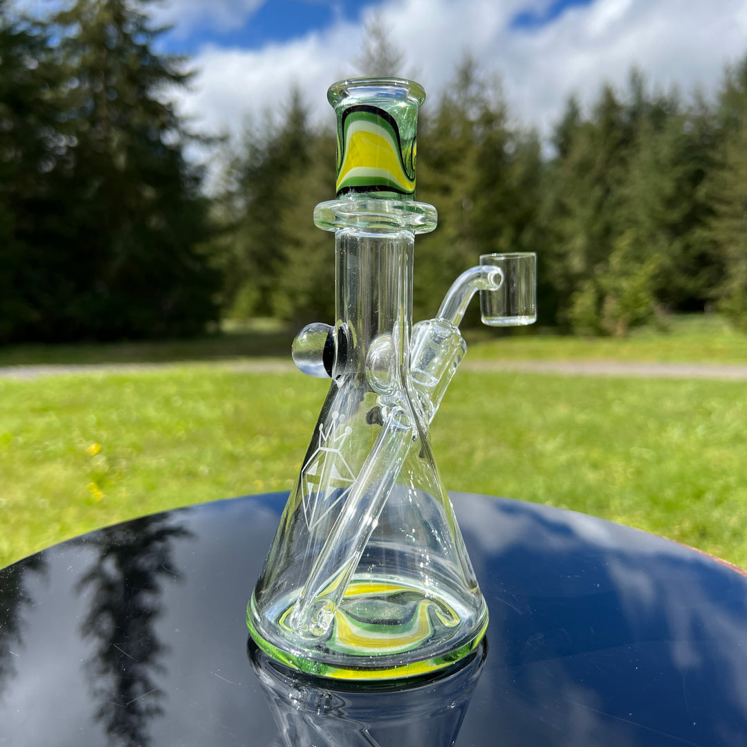 Augy 7" Linework Mini Rig Glass Pipe Augy Glass   