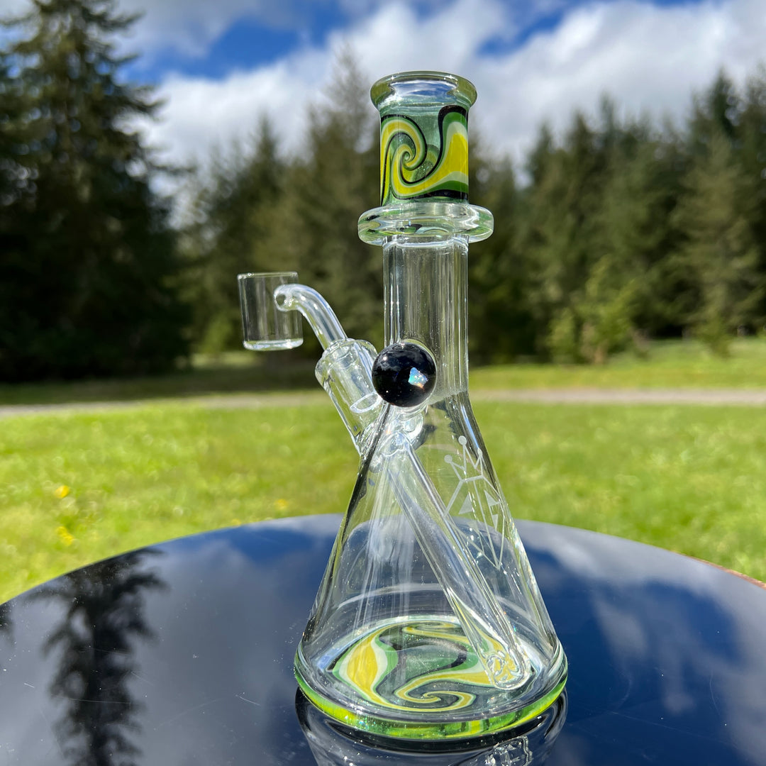 Augy 7" Linework Mini Rig Glass Pipe Augy Glass   