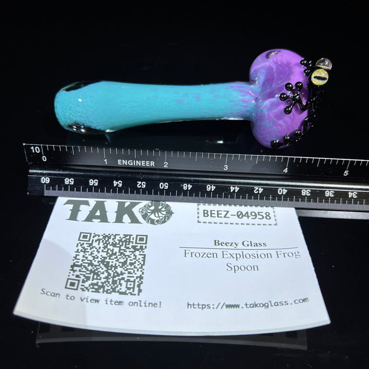 Frozen Explosion Frog Spoon Glass Pipe Beezy Glass   