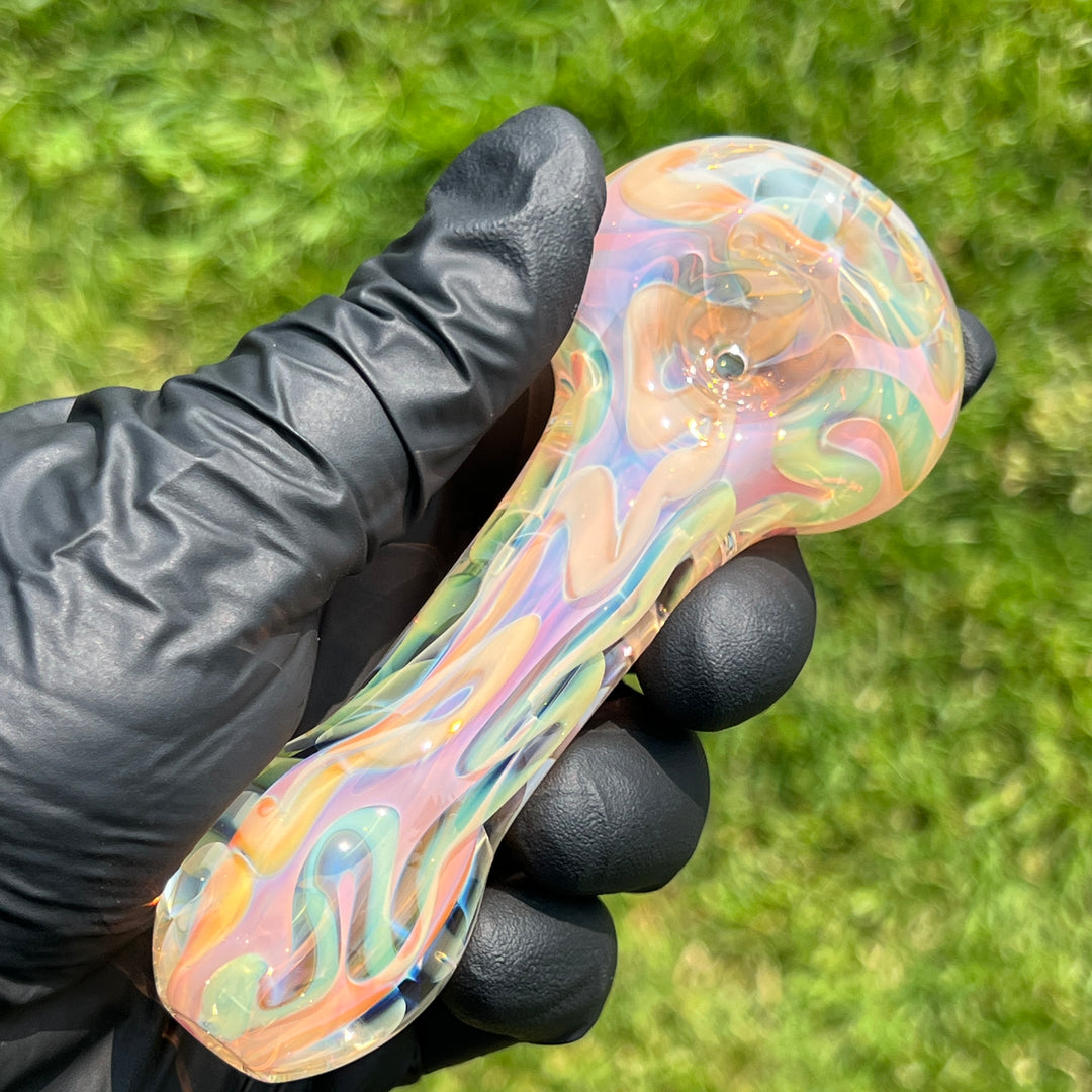 Large Ghost Flame Glass Pipe 7 Glass Pipe Tiny Mike   