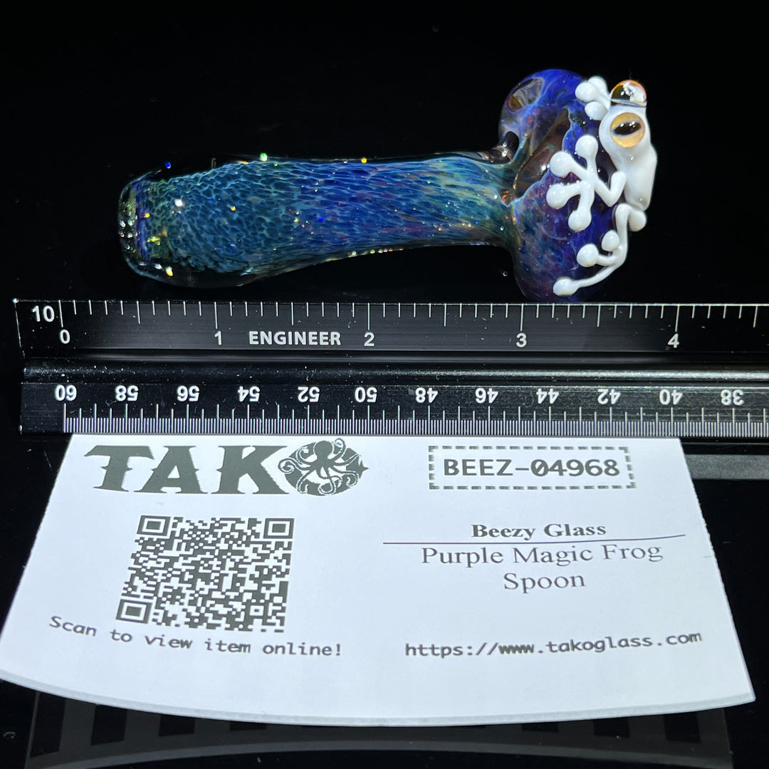 Purple Magic Frog Spoon Glass Pipe Beezy Glass   