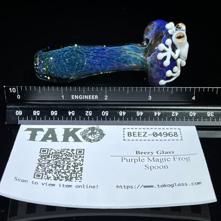 Purple Magic Frog Spoon Glass Pipe Beezy Glass   