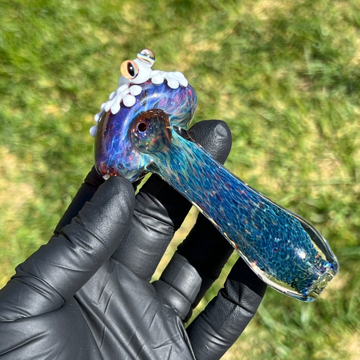 Purple Magic Frog Spoon Glass Pipe Beezy Glass   
