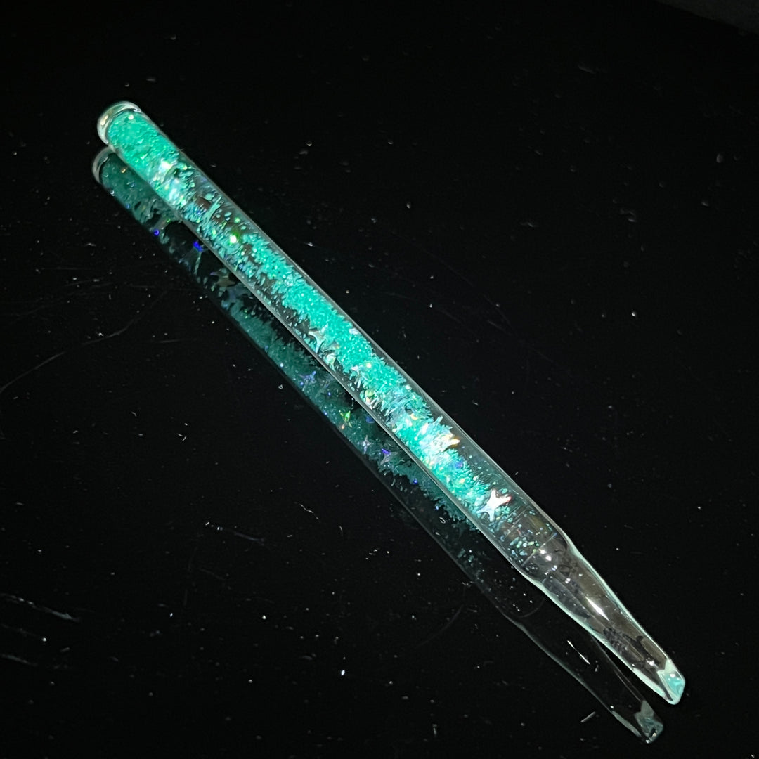 Chisel Tip Glitter Dabbers Accessory Beezy Glass Cyan  