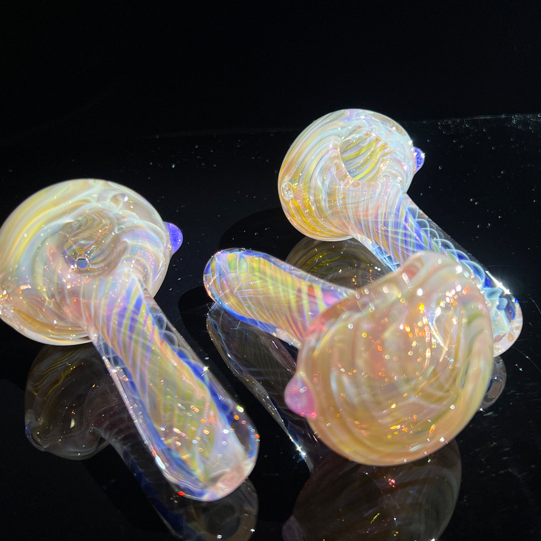Thick Fume Pipes Pink Slyme Marble Glass Pipe Chuck Glass   