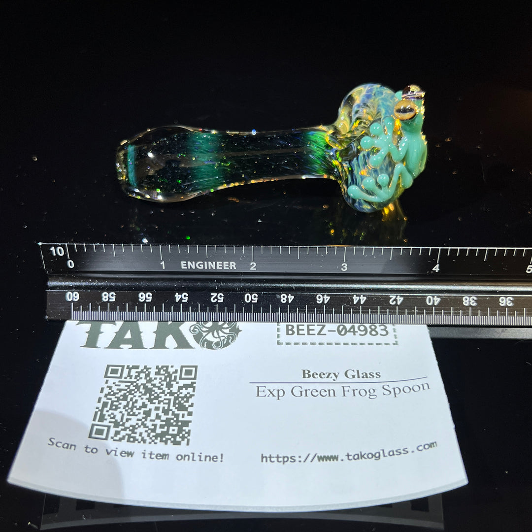 Exp Green Frog Spoon Glass Pipe Beezy Glass   