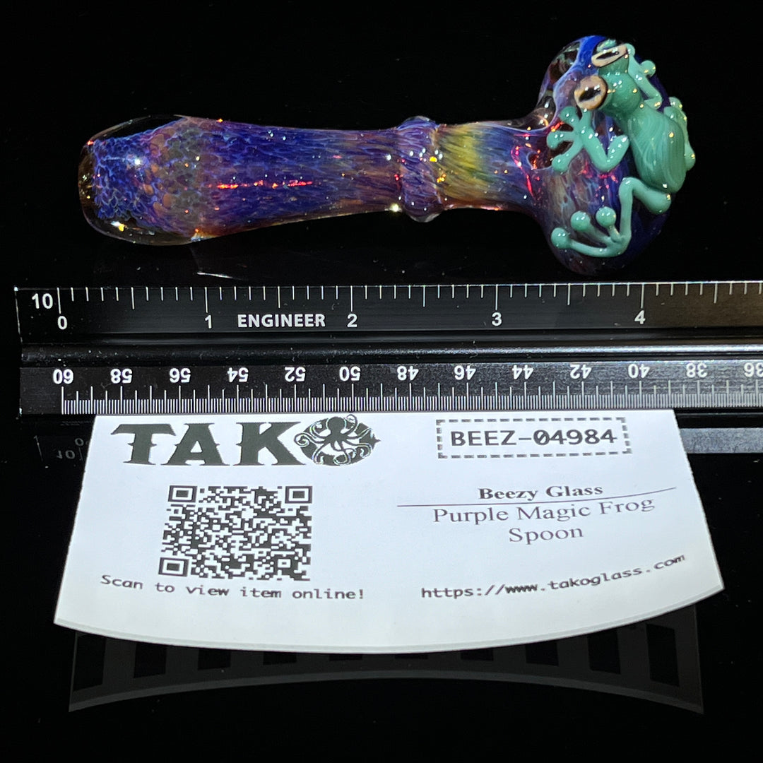 Purple Magic Frog Spoon Glass Pipe Beezy Glass   