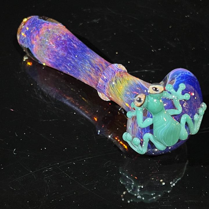 Purple Magic Frog Spoon Glass Pipe Beezy Glass   