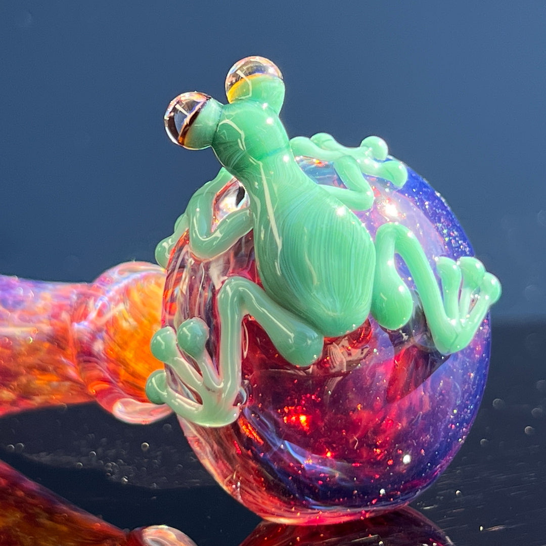 Purple Magic Frog Spoon Glass Pipe Beezy Glass   